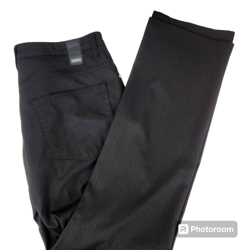 Versace Collection Mens Pin Striped Full Button Closure Dress Pants 34x31